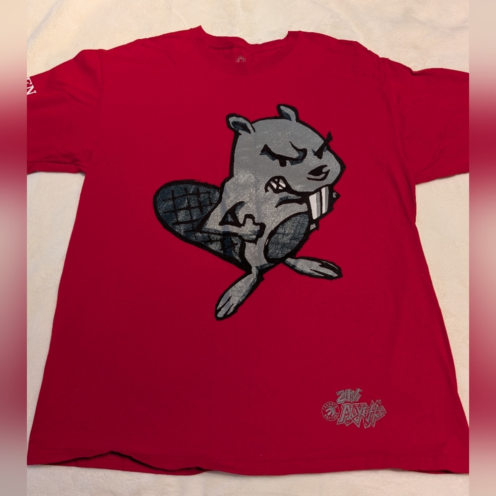 Red Toronto Raptors Graphic 2016 Playoff T-Shirt. L.